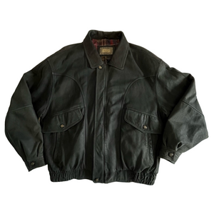 Vintage Dinno Gallucci Black Suede Leather Bomber Jacket XXL Men's Oversized